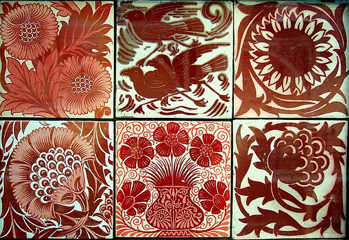 De Morgan Red Lustre tiles